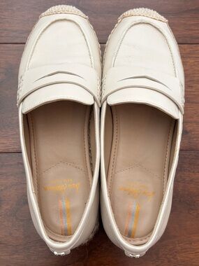 Sam Edelman Off-White Leather Penny Loafers